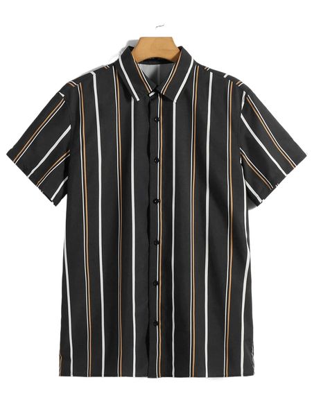 

men striped print shirt v6wk#, White;black