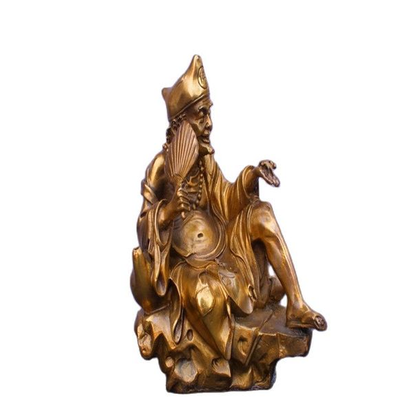 

china brass the ji gong buddha statue fengshui worship copper statue, Black