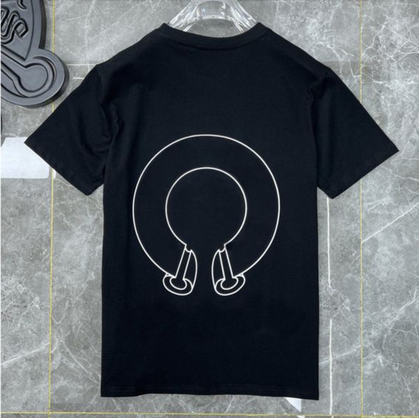 

ch classic t shirts short sleeves summer letter horseshoe sanskrit cross print sweatshirts t-shirts mens woman designer loose tees jzia, White;black