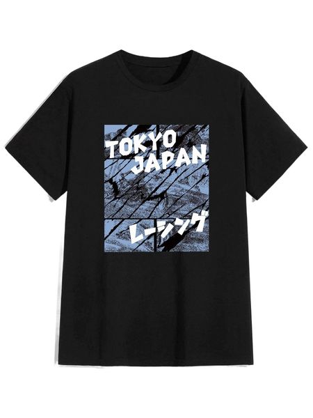 

romwe guys letter graphic tee p2w3#, White;black