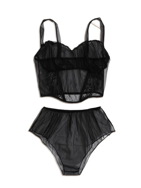 

romwe altspo mesh sheer lingerie set z6no#, Black;red