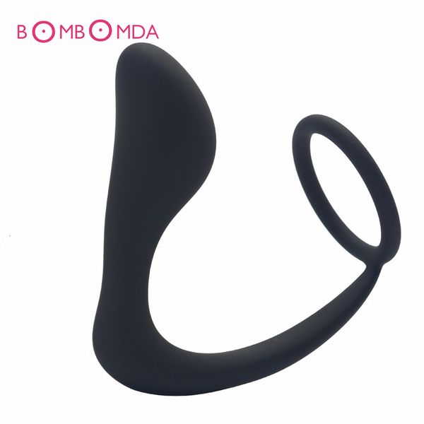 Plug anale Massaggiatore prostatico Massaggio punto G Nero sexy Toys Vibratore Uomo Cock Ring Pene Prostata Masturbatore Butt