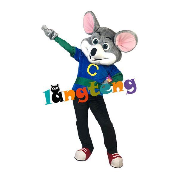 Maskottchen-Puppenkostüm 1029 Neues Schaum-Chuck-E.-Cheese-Maus-Party-Maskottchenkostüm für Erwachsene, Weihnachtskostüm, Halloween-Maskottchenkostüm für Mädchen