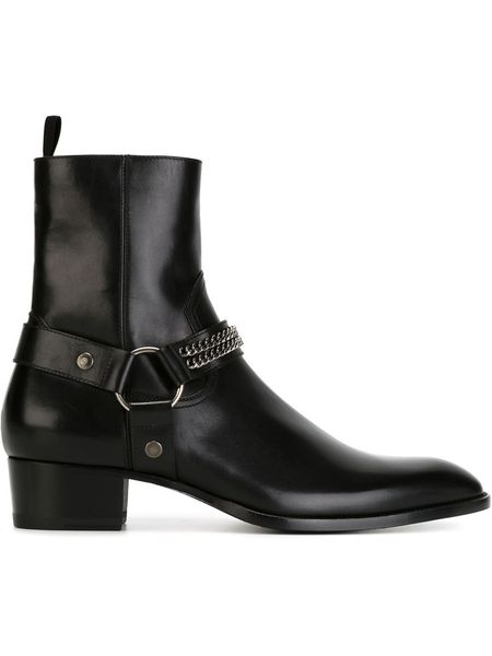 

genuine finished leather handmade customized ankle boots jodhpur retro fashion italian men chelsea slp boot, Black