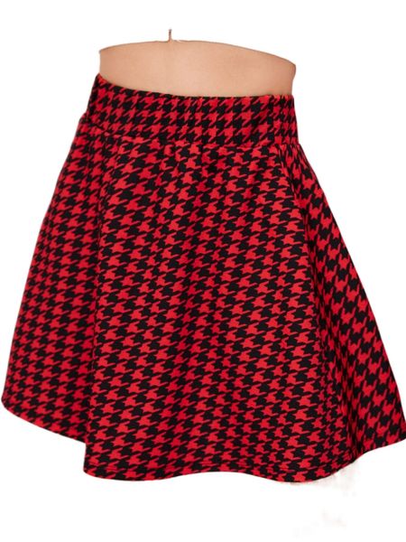 

high waist houndstooth print skirt n3xw#, Black