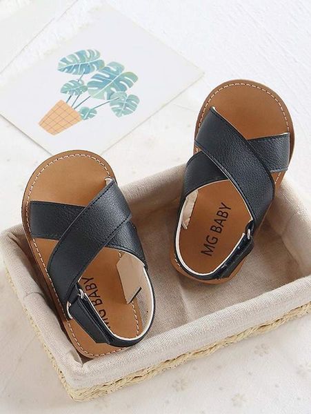

kids crossover strap slingback sandals she, Black;red