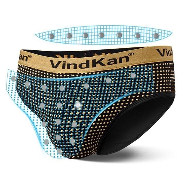 

3 pieces male mens magnetic therapy shorts health underwear breathable casual boxer panties 05 y200415, Black;white