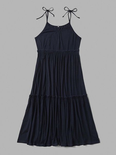 

plus frill trim knot shoulder cami smock dress t2eq#, Black