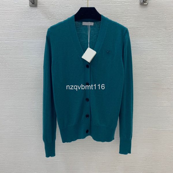

women's knits & tees early autumn soft and comfortable wool shirt embroidered pattern v-neck long sleeve knitted cardigan small coat, White
