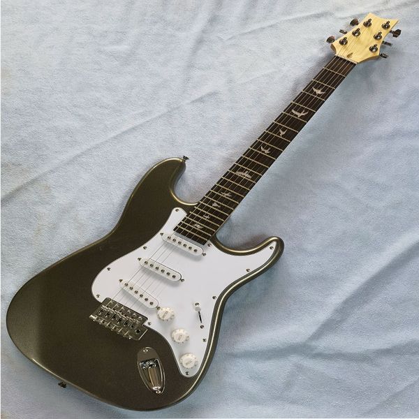 

fashionable silver white six string electric guitar is suitable for beginners of boys and girls the store can customize various