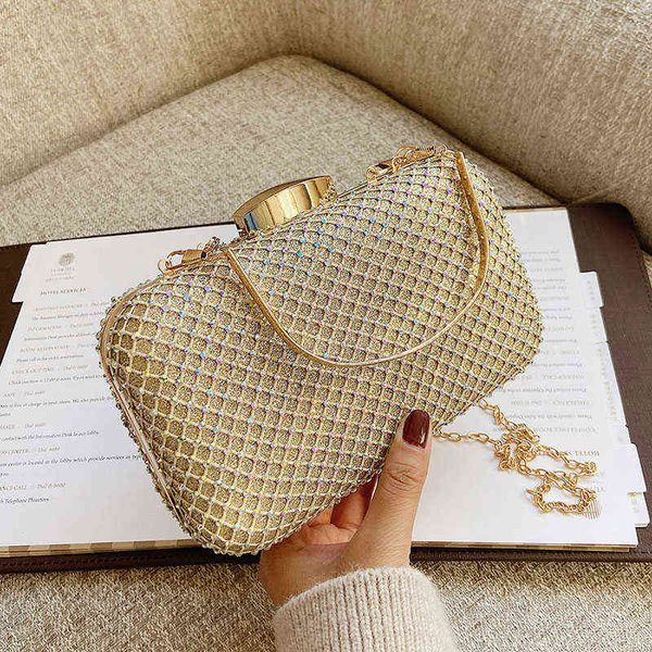 

rhinestone gold clutches purse women luxury handbag elegant designer evening party bags silver black diamond shoulder bag ftb340 t220727