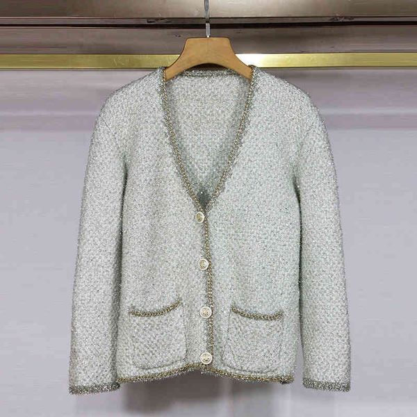 

women's wool & blends fadan m family spring and summer small fragrance v-neck tweed sweater short coat female, Black