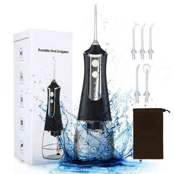 

portable oral irrigator for teeth electric dental water jet flosser usb 300ml tank floss cleaning waterproof dropshipping 220510