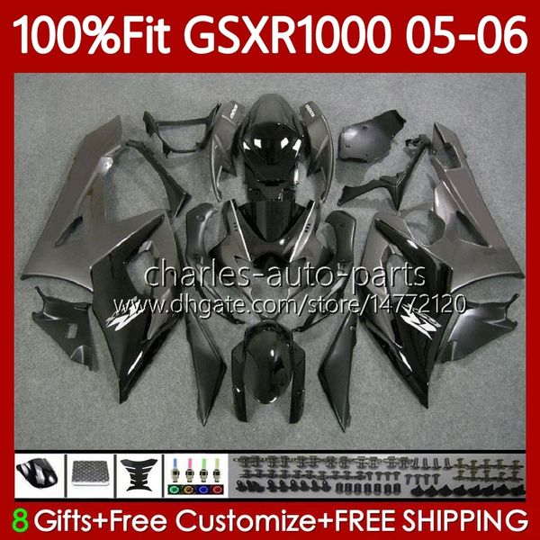 OEM Bodys Kit для Suzuki GSX-R1000 GSXR 1000 CC K5 05-06 CUDEWORK 122NO.14 1000CC GSXR-1000 GSXR1000 05 06 GSX R1000 2005 2006 впрыскивая плесень Moto Fairing серый черный