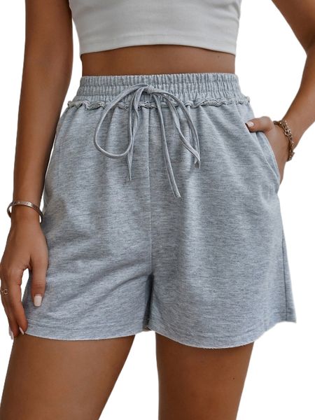 

tie front slant pockets track shorts o2hg#, White;black