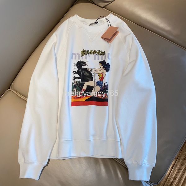 

women's hoodies & sweatshirts early autumn miao versatile cartoon temperament round neck pullover women's fashion, Black