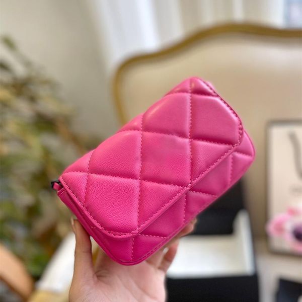 

new spring summer chain shoulder bag leather diamond lattice quilted designer mini handbag luxury wallet card holder classic diagonal messen