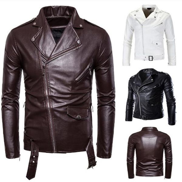 Moda PU Leather Men Jacket Spring Autumn Novo estilo britânico Jackets de motocicleta masculino masculino tamanho machado m-3xl