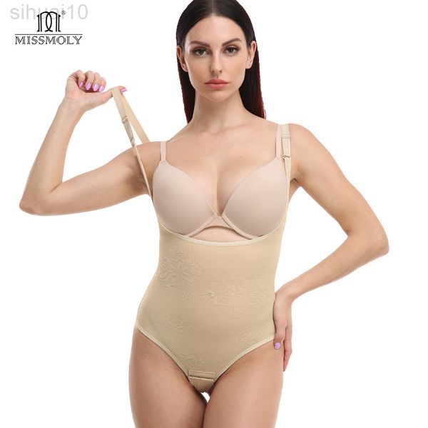 Frauen Party Tanga Shaper Sexy Bodys Fräulein Moly Feste Spitze Bindemittel Hohe Taille Bauch Schlank Shaper Butt Lifter Band unterwäsche L220802