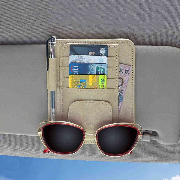 

2pc car sun visor point organizer storage pocket pouch bag ic card glasses storage holder clip stowing tidying auto car accessories y220414