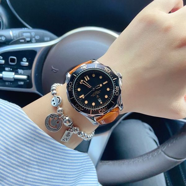 

2022 new orga watch quartz belt casual watch men's trend watch, Slivery;brown