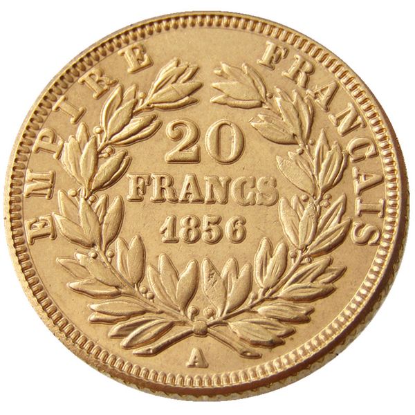 Frankreich 20 Frankreich 1856A/B Vergoldete Kopie Dekorative Münze Metallstempel Herstellung Fabrikpreis