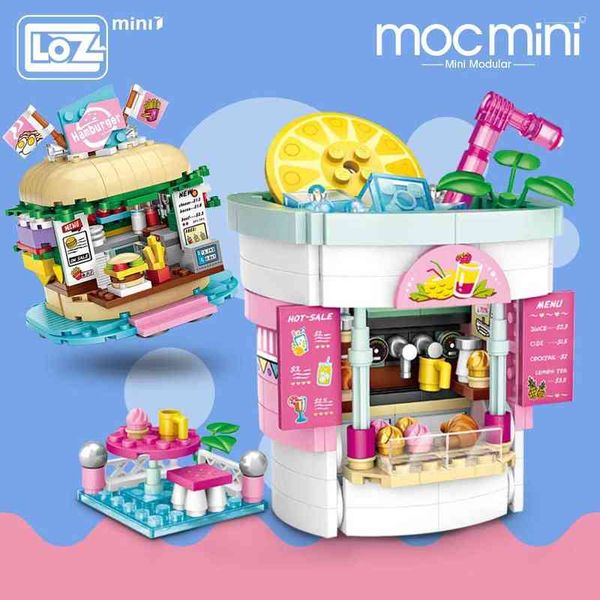 

loz mini blocks amusement park drinks shop burger shop model amusement blocks kid gift plastic building blocks toys children j220624