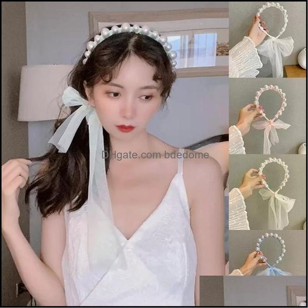 

headbands hair jewelry retro style ribbons headband lace pearl tie bow band twist braid accessories super fai dhir3, Silver