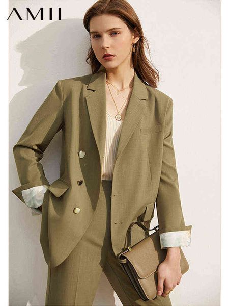 

amii minimalism spring summer women suit sold separately offical lady lapel solid blazer women suit pants female shorts 12240756 t220729, Gray