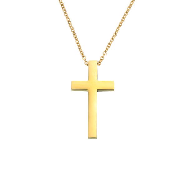 

luxurious gold silver black titanium steel cross pendant necklace for men women cross chain fashion jewelry gift