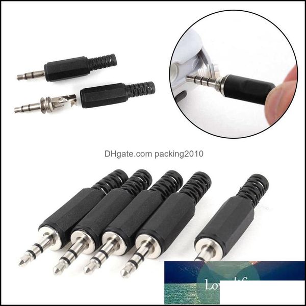 Conectores terminais equipamentos elétricos suprimentos de construção home jardim 5pcs/lote de 3,5 mm Conector de fone de ouvido masculino dois o jack plugue de 3,5 mm wi