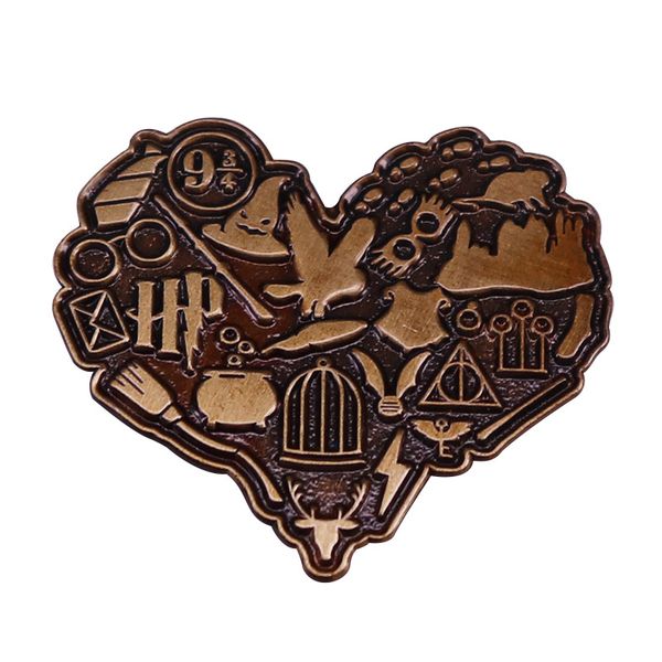 

hp's magic movie vintage metal brooch love commemorative badge, Blue