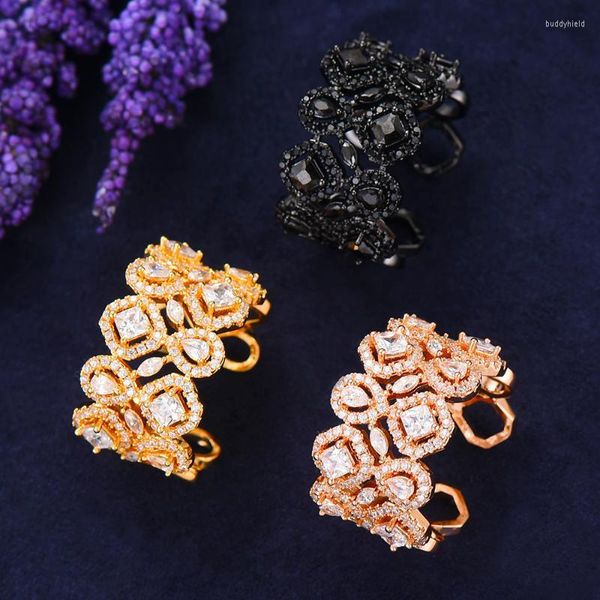 Обручальные кольца 2022 Корейский стиль обручальное кольцо кубическое циркониевое цветок для женщин Регулируемые украшения для женского пальца