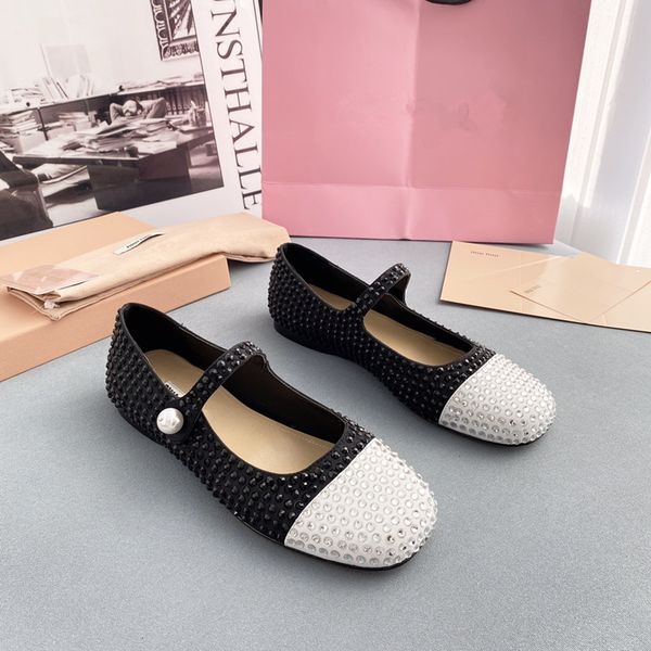 

lady spring and summer diamond sandal inlays water brick shoelace to match pearl adornment, reveal the luxurious temperament of comfortable, Black