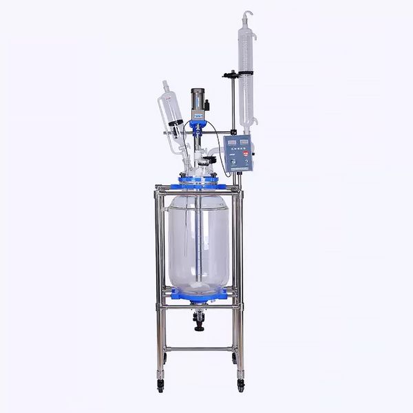 

zzkd lab supplies s-50l laboratory high borosilicate material big capacity jacketed glass reactor chemical reaction vessel