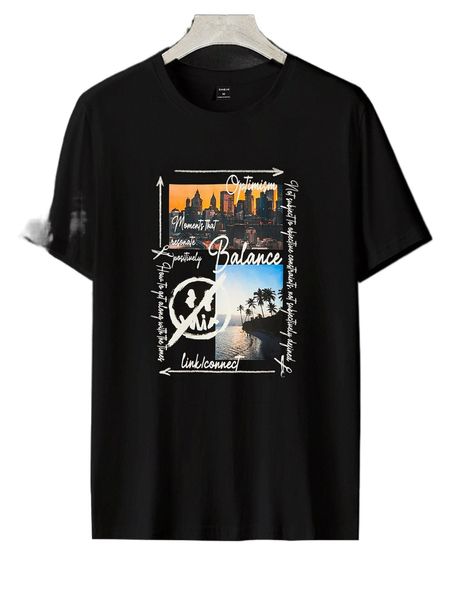

men building & slogan graphic tee 51tj#, White;black