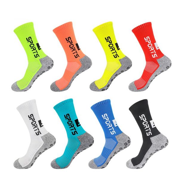 

new style football socks round silicone suction cup grip anti slip soccer socks sports men women baseball rugby, Black