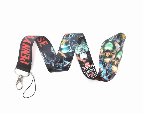 Ciondoli per cellulare Charms 10pcs cartoon pennywise Strap Keys Mobile Lanyard ID Badge Holder Corda Anime Portachiavi per ragazzo ragazza all'ingrosso # 53