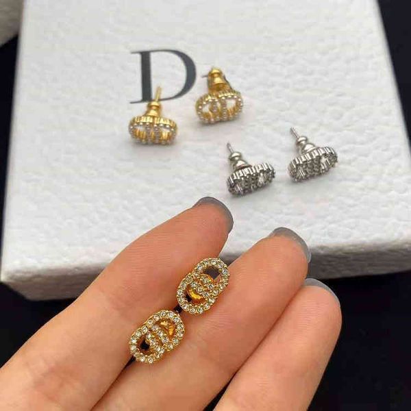 

super discount 75% off exquisite earrings are lovely simple and versatile fashionable brass 925 silver needle jewelry female, Golden