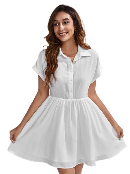 

batwing sleeve button front dress w4yi#, Black;gray