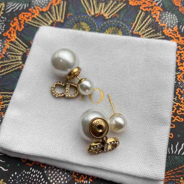 

70% off jewelry classic high version diamond inlaid pearl earrings women's net red earrings, Golden
