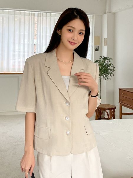 

dazy lapel collar single breasted blazer h0bm#, White