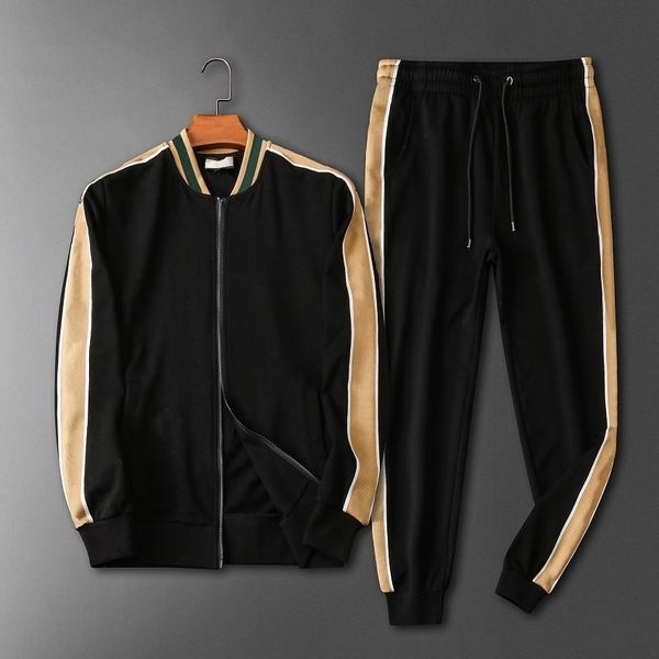 

men classic clothing set fashion letter printed jakcet + pants mens trendy explosion tracksuits casual two pieces suit tracksuits, Gray