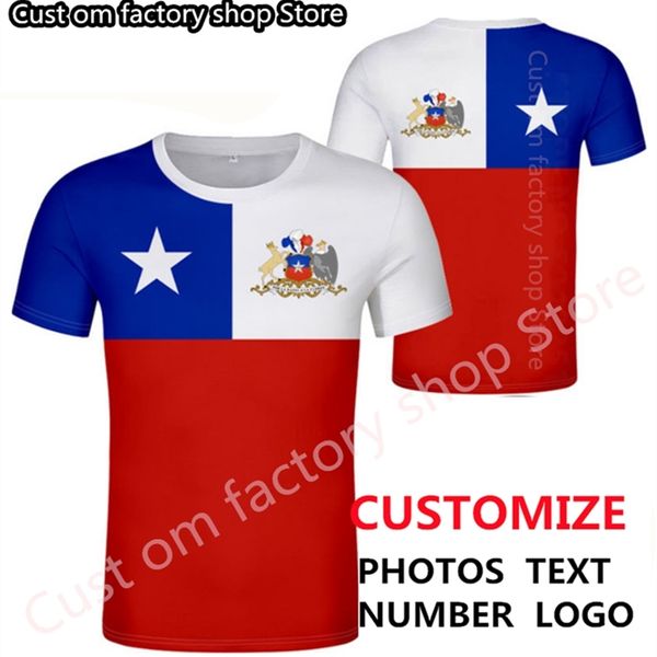 Şili T Shirt DIY Bedava Özel Yapım İsim Numarası Chl T Shirt Nation Flag Cl Şili Şili İspanyol Siyah Gri Kolej Baskı P O Giyim 220616GX