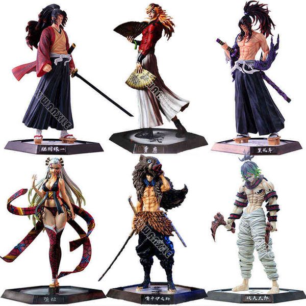 

kimetsu no yaiba douma anime figure inosuke demon slayer action figure daki/gyuutarou/tsugikuni yoriichi figurine model doll toy g220707