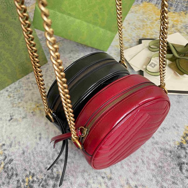 

chain one shoulder round messenger bags designer handbag mini leather portable dinner small round bag versatile classic recommendation