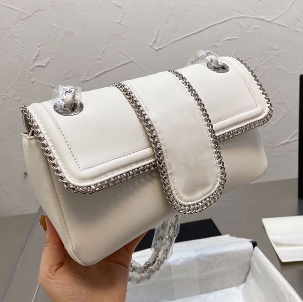 

womens shoulder bags classic black and white leather quilted hardware metal chains underarm hand messenger bag french luxury designer ladies