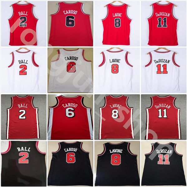 

2022 men 75th diamond basketball 12 ayo dosunmu jerseys demar derozan 11 zach lavine 8 lonzo ball 2 alex caruso 6 black white red 23 michael, Black;red