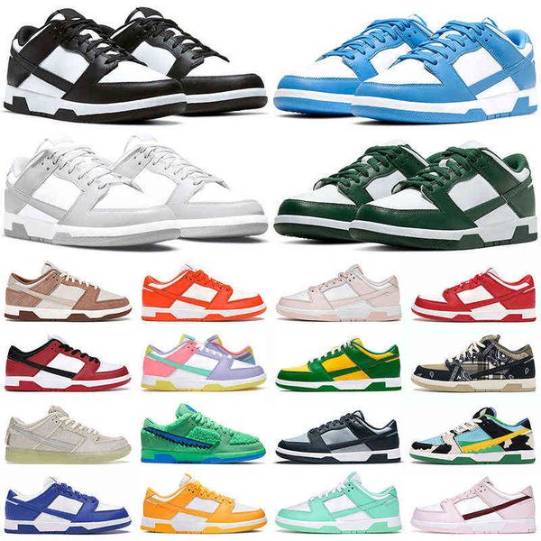 

2022 men women shoes sneakers white black panda grey fog unc gai varsity green apple laser orange syracuse mummy coast candy mens flat train