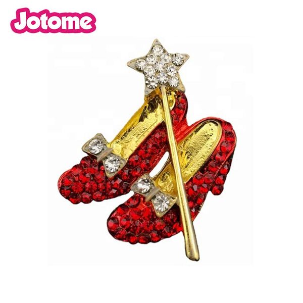 

red shoes brooch rhinestone red ruby slippers wizard of oz pins brooches for women255y, Gray